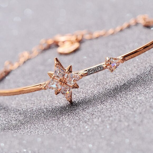 Swarovski Rose Gold Eight-Pointed Star Bracelet - Picture 2 of 4